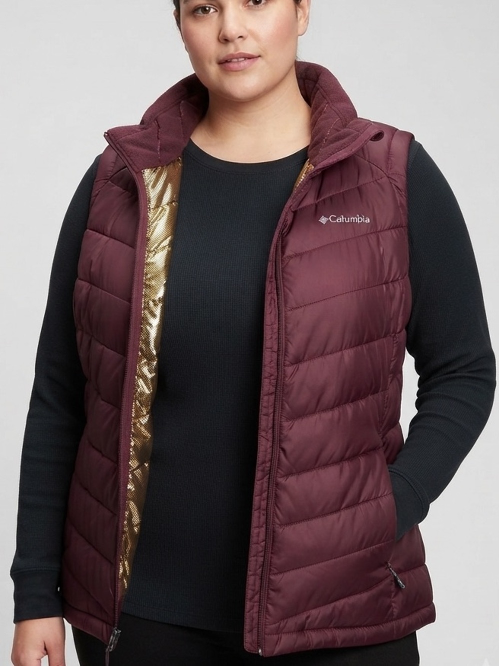 Columbia Omni-Heat Puffer Vest Burgundy Plus Size 3X
